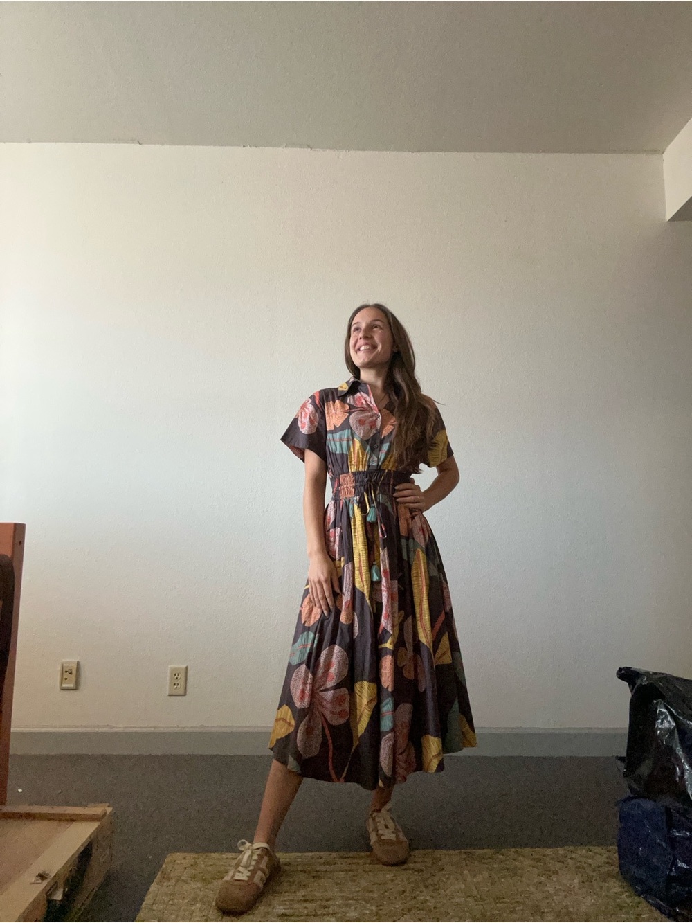 ivy jane Multicolor Floral Maxi Dress with Buttons and Tie Waist